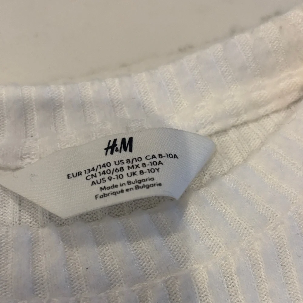 Girls H&M Cream Ribbed Knit Top